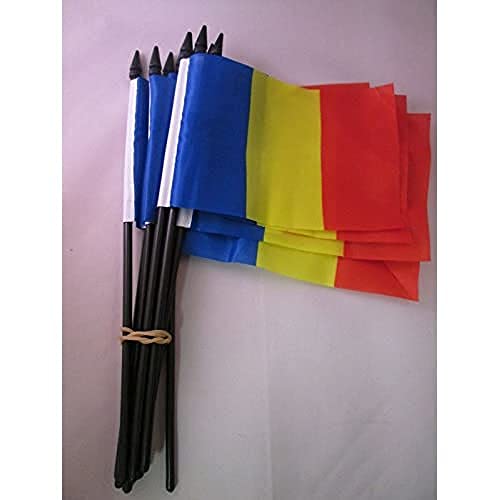 AZ FLAG STOCKFLAGGE RUMÄNIEN 15x10cm - RUMÄNISCHE 10 stück Mini Fahne 10 x 15 cm - flaggen von AZ FLAG