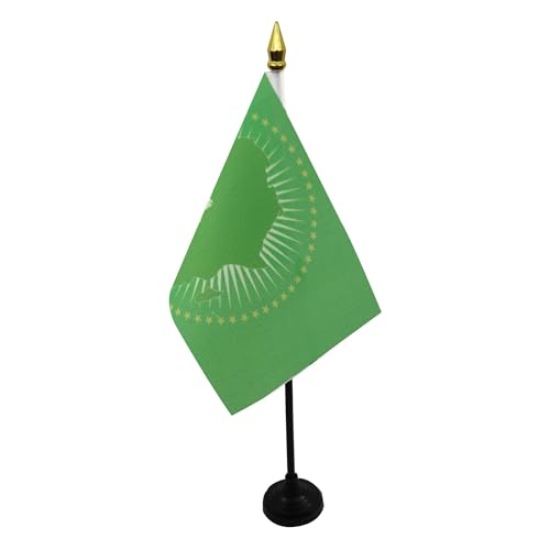 AZ FLAG TISCHFLAGGE AFRIKANISCHE Union 15x10cm goldene splitze - Afrika TISCHFAHNE 10 x 15 cm - flaggen von AZ FLAG