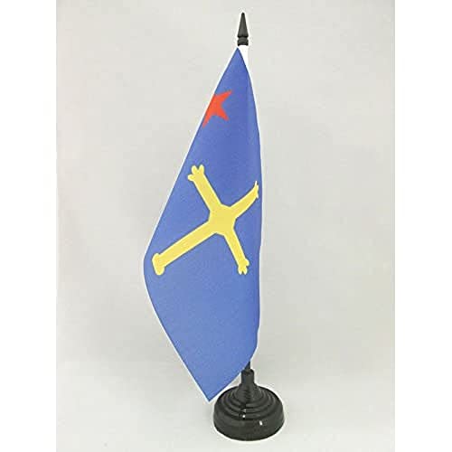 AZ FLAG TISCHFLAGGE ASTURIEN NATIONALISTEN 21x14cm - UNABHÄNGIGKEITS TISCHFAHNE 14 x 21 cm - flaggen von AZ FLAG