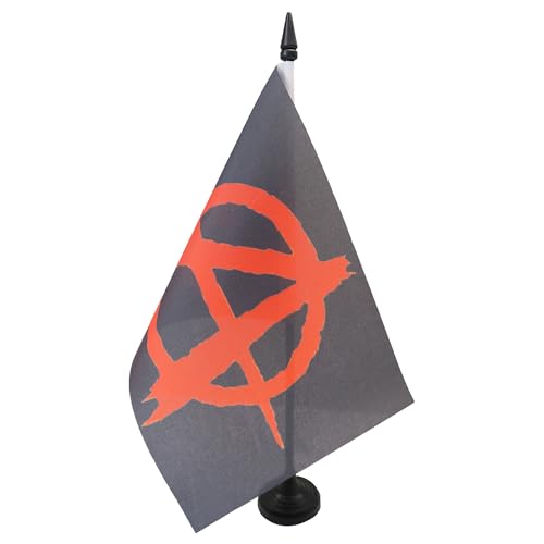 AZ FLAG - Tischflagge Anarchie Schwarz Und Rot - 21x14 cm - Anarchismus Tischfahne 14 x 21 cm - Flaggen von AZ FLAG