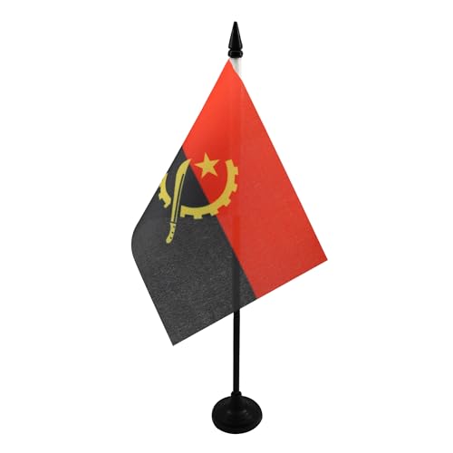 AZ FLAG TISCHFLAGGE Angola 15x10cm - ANGOLANISCHE TISCHFAHNE 10 x 15 cm - flaggen von AZ FLAG