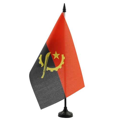 TISCHFLAGGE ANGOLA 21x14cm - ANGOLANISCHE TISCHFAHNE 14 x 21 cm - flaggen AZ FLAG von AZ FLAG