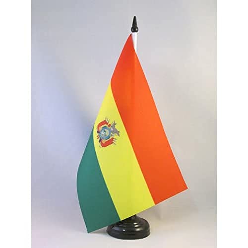 AZ FLAG TISCHFLAGGE BOLIVIEN 21x14cm - BOLIVIANISCHE TISCHFAHNE 14 x 21 cm - flaggen von AZ FLAG