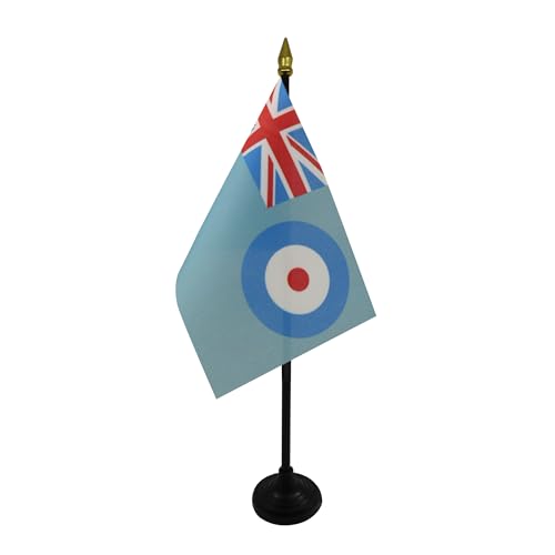 AZ FLAG - Tischflagge Britischer Royal Air Force - 15x10 cm Goldene Splitze - Luftstreitkräfte Des Vereinigten Königreichs Tischfahne 10 x 15 Cm - Flaggen von AZ FLAG