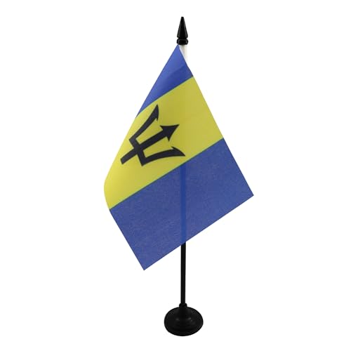 AZ FLAG TISCHFLAGGE Barbados 15x10cm - Barbados TISCHFAHNE 10 x 15 cm - flaggen von AZ FLAG