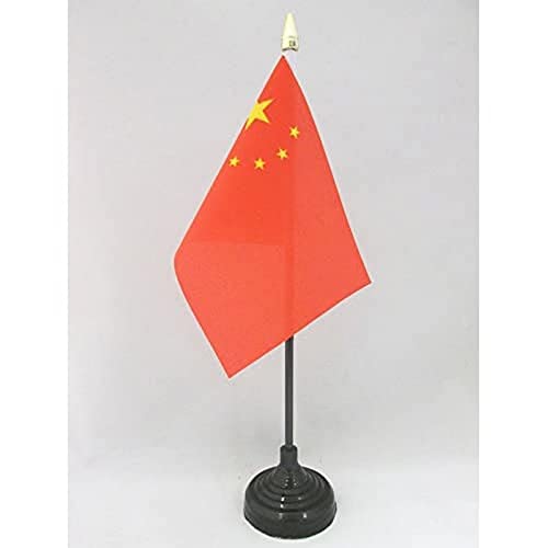 AZ FLAG TISCHFLAGGE China 15x10cm goldene splitze - CHINESISCHE TISCHFAHNE 10 x 15 cm - flaggen von AZ FLAG