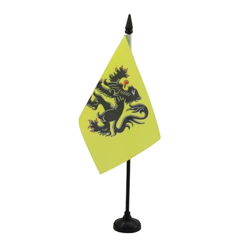 AZ FLAG - Tischflagge Flandern - 15x10 cm - Flämische Region Tischfahne 10 x 15 cm - Flaggen von AZ FLAG