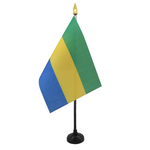 AZ FLAG - Tischflagge Gabun - 15x10 cm Goldene Splitze - Gabunische Tischfahne 10 x 15 Cm - Flaggen AZ FLAG - Tischflagge Gabun - 15x10 cm Goldene Splitze - Gabunische Tischfahne 10 x 15 Cm - Flaggen von AZ FLAG