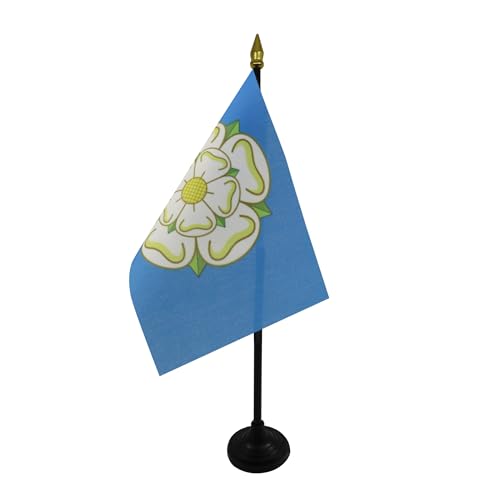 AZ FLAG - Tischflagge Grafschaft Yorkshire - 15x10 cm Goldene Splitze - Yorkshire Tischfahne 10 x 15 Cm - Flaggen von AZ FLAG