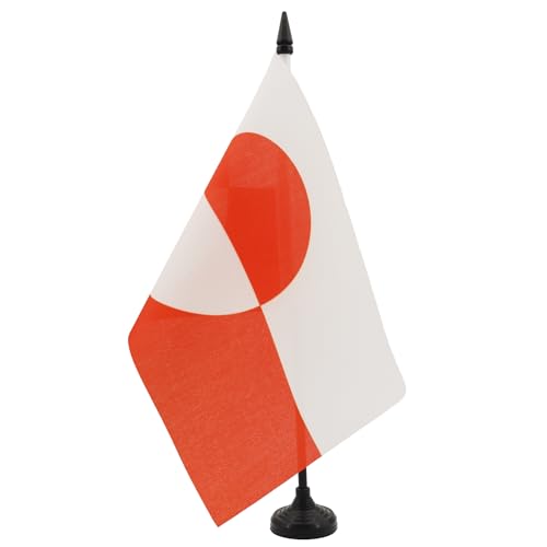 AZ FLAG - Tischflagge Grönland - 21x14 cm - Grönländische Tischfahne 14 x 21 Cm - Flaggen von AZ FLAG