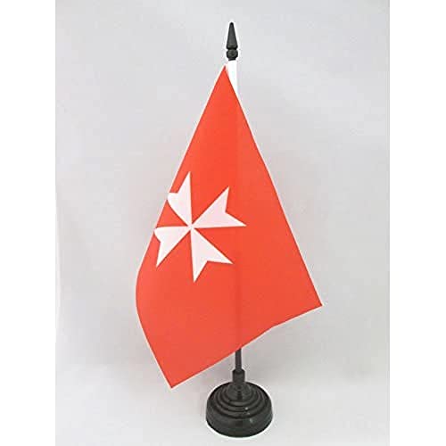 AZ FLAG TISCHFLAGGE Geschichte des JOHANNITERORDENS TÄTIGKEIT 21x14cm - Malta Orden TISCHFAHNE 14 x 21 cm - flaggen von AZ FLAG