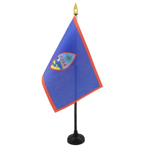 TISCHFLAGGE GUAM 15x10cm goldene splitze - AMERIKANISCHE TISCHFAHNE 10 x 15 cm - flaggen AZ FLAG von AZ FLAG