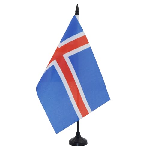 AZ FLAG - Tischflagge Island - 21x14 cm - Isländische Tischfahne 14 x 21 Cm - Flaggen von AZ FLAG