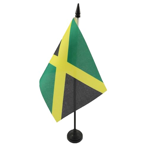 AZ FLAG TISCHFLAGGE Jamaika 15x10cm - JAMAIKANISCHE TISCHFAHNE 10 x 15 cm - flaggen von AZ FLAG