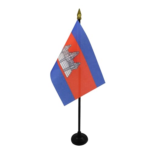AZ FLAG - Tischflagge Kambodscha - 15x10 cm Goldene Splitze - Kambodschanische Tischfahne 10 x 15 Cm - Flaggen AZ FLAG - Tischflagge Kambodscha - 15x10 cm Goldene Splitze - Kambodschanische Tischfahne 10 x 15 Cm - Flaggen von AZ FLAG