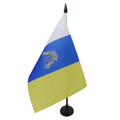 AZ FLAG - Tischflagge Kanarische Inseln - 21x14 cm - Kanaren Tischfahne 14 x 21 Cm - Flaggen von AZ FLAG