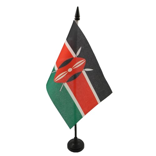 AZ FLAG - Tischflagge Kenia - 15x10 cm - Kenianische Tischfahne 10 x 15 Cm - Flaggen von AZ FLAG