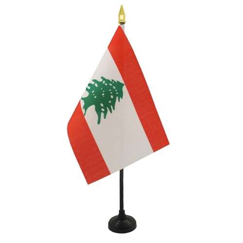 AZ FLAG - Tischflagge Libanon - 15x10 cm Goldene Splitze - Libanesische Tischfahne 10 x 15 Cm - Flaggen AZ FLAG - Tischflagge Libanon - 15x10 cm Goldene Splitze - Libanesische Tischfahne 10 x 15 Cm - Flaggen von AZ FLAG