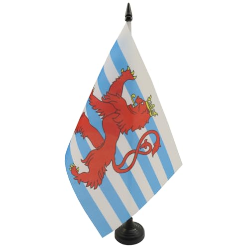AZ FLAG TISCHFLAGGE Luxemburg MIT LÖWEN 21x14cm - LUXEMBURGISCHE TISCHFAHNE 14 x 21 cm - flaggen von AZ FLAG