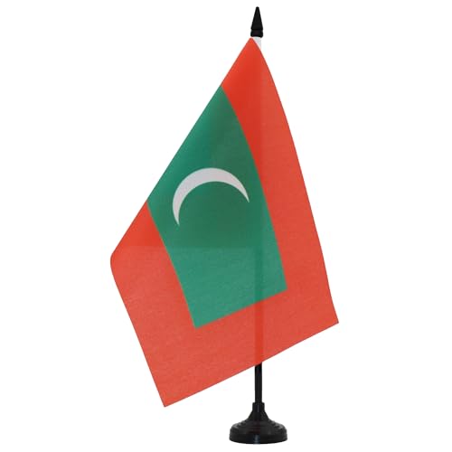 AZ FLAG - Tischflagge Malediven - 21x14 cm - Republik Malediven Tischfahne 14 x 21 Cm - Flaggen von AZ FLAG