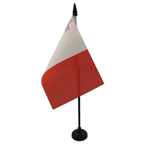 AZ FLAG TISCHFLAGGE Malta 15x10cm - Republik Malta TISCHFAHNE 10 x 15 cm - flaggen von AZ FLAG