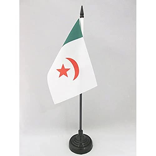 AZ FLAG TISCHFLAGGE NATIONALISTISCHE ALGERIEN 1960 15x10cm - UNABHÄNGIGKEITS TISCHFAHNE 10 x 15 cm - flaggen von AZ FLAG