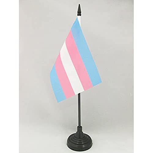 AZ FLAG TISCHFLAGGE Regenbogen Transgender 15x10cm - INTERSEXUELLE TISCHFAHNE 10 x 15 cm - flaggen von AZ FLAG