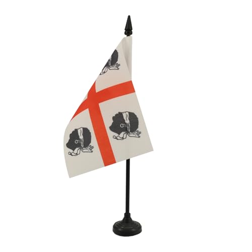 AZ FLAG TISCHFLAGGE SARDISCHER NATIONALISMUS 15x10cm - SARDINIEN TISCHFAHNE 10 x 15 cm - flaggen von AZ FLAG