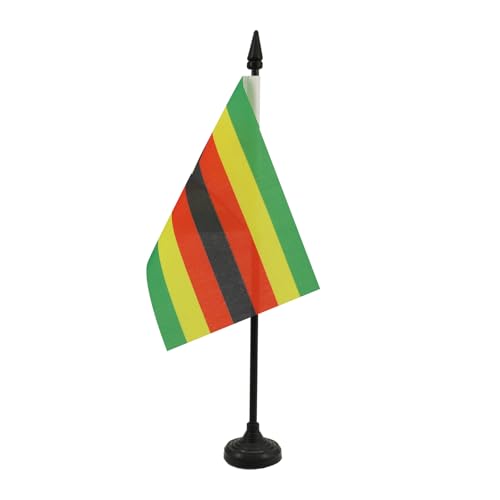 AZ FLAG - Tischflagge Simbabwe - 15x10 cm - Republik Simbabwe Tischfahne 10 x 15 Cm - Flaggen von AZ FLAG