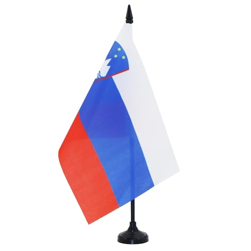 AZ FLAG - Tischflagge Slowenien - 21x14 cm - Slowenische Tischfahne 14 x 21 Cm - Flaggen von AZ FLAG