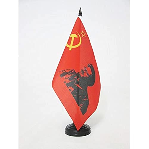 UdSSR Tischflagge Trotzki, Polyester, 100 D, 21 x 14 cm von AZ FLAG