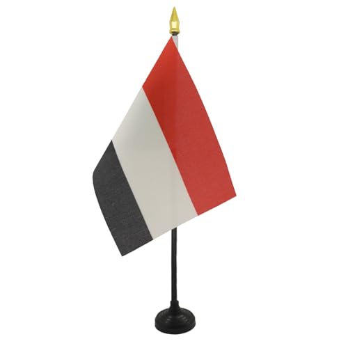 AZ FLAG - Tischflagge Sudan - 15x10 cm Goldene Splitze - Sudanesische Tischfahne 10 x 15 Cm - Flaggen von AZ FLAG
