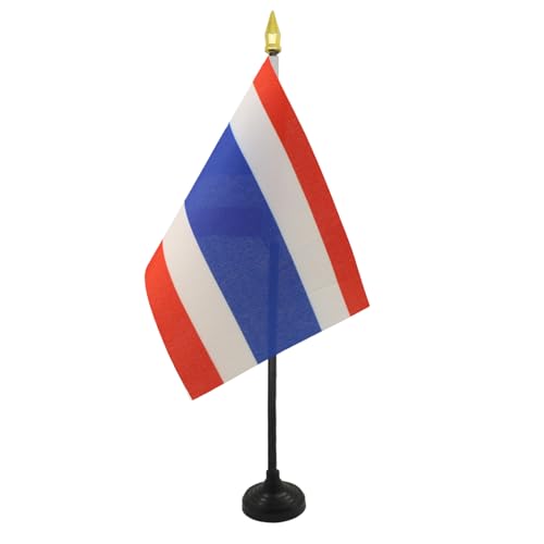 AZ FLAG - Tischflagge Thailand - 15x10 cm Goldene Splitze - Thailändische Tischfahne 10 x 15 Cm - Flaggen von AZ FLAG
