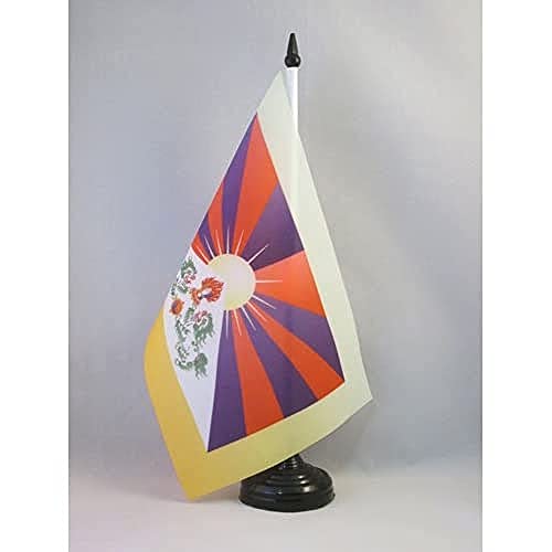 AZ FLAG - Tischflagge Tibet - 21x14 cm - Tibetische Tischfahne 14 x 21 Cm - Flaggen von AZ FLAG