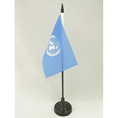 AZ FLAG TISCHFLAGGE VEREINTE Nationen UNO 15x10cm - United Nations TISCHFAHNE 10 x 15 cm - flaggen von AZ FLAG