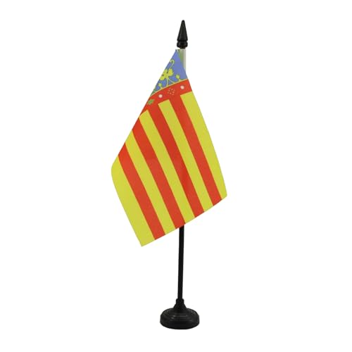 AZ FLAG - Tischflagge Valencia - 15x10 cm - Valencianische Gemeinschaft Tischfahne 10 x 15 Cm - Flaggen von AZ FLAG
