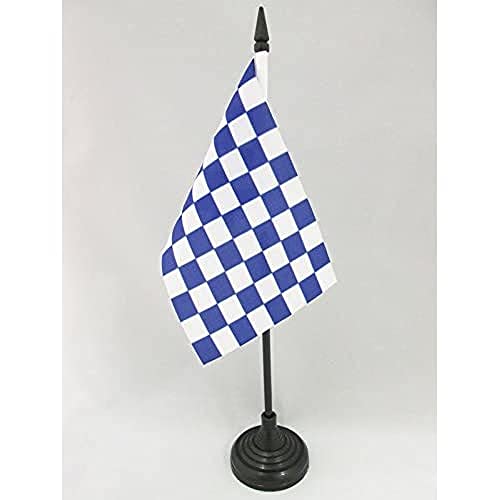 AZ FLAG TISCHFLAGGE ZIELFLAGGE BLAUES UND WEISSES 15x10cm - RENNFLAGGE TISCHFAHNE 10 x 15 cm - flaggen von AZ FLAG