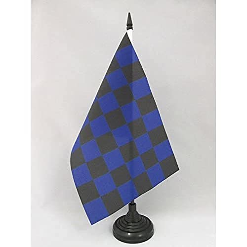 AZ FLAG TISCHFLAGGE ZIELFLAGGE SCHWARZ UND BLAU 21x14cm - RENNFLAGGE TISCHFAHNE 14 x 21 cm - flaggen von AZ FLAG