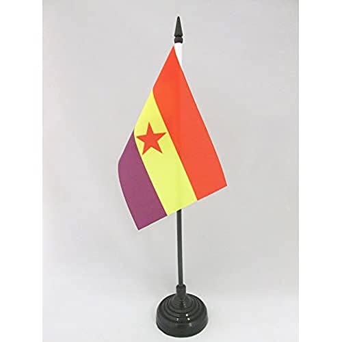 AZ FLAG TISCHFLAGGE ZWEITE SPANISCHE Republik MIT ROTER Stern 15x10cm - Republik Spanien TISCHFAHNE 10 x 15 cm - flaggen von AZ FLAG