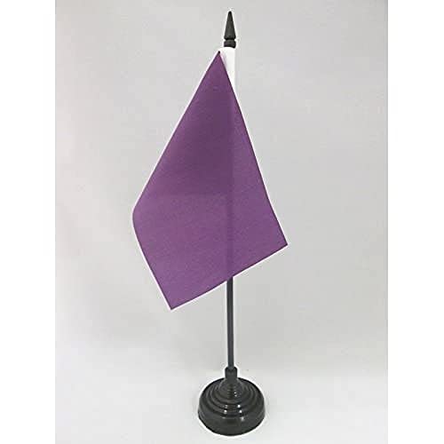 AZ FLAG - Tischflagge Einfarbig Violett - 15x10 cm - Einfarbig Tischfahne 10 x 15 Cm - Flaggen von AZ FLAG