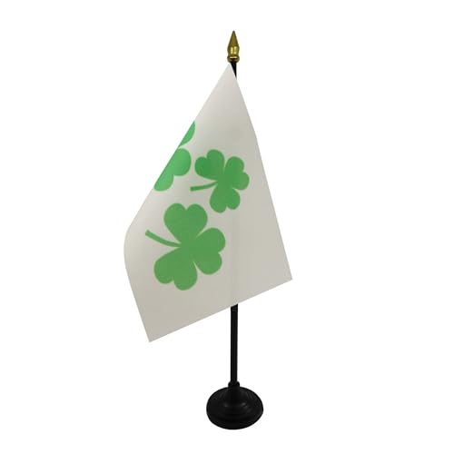 AZ FLAG - Tischflagge Irischer Klee Shamrock - 15x10 cm Goldene Splitze - Irland Tischfahne 10 x 15 Cm - Flaggen von AZ FLAG