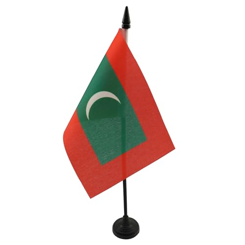 AZ FLAG - Tischflagge Malediven - 15x10 cm - Republik Malediven Tischfahne 10 x 15 Cm - Flaggen von AZ FLAG