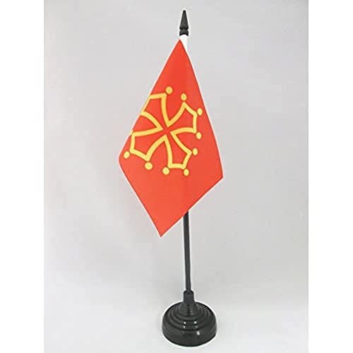 AZ FLAG - Tischflagge Midi-Pyrénées Okzitanien - 15x10 cm - Occitanie Tischfahne 10 x 15 Cm - Flaggen von AZ FLAG