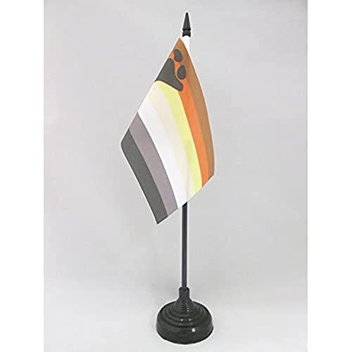 AZ FLAG - Tischflagge Regenbogen Bär - 15x10 cm - Schwul Tischfahne 10 x 15 Cm - Flaggen von AZ FLAG