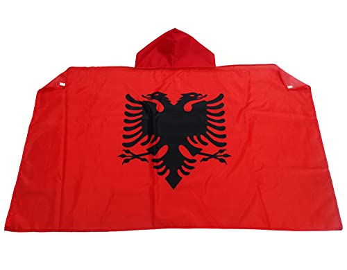 AZ FLAG - Umhangflagge Albanien - 150x90 cm - Albanische Cape Fahne 100% Polyester mit Messing-Ösen - 110g von AZ FLAG