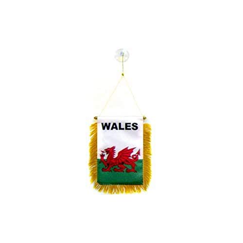 AZ FLAG - Wimpel Wales - 15x10 cm - Walisische Mini Flagge 10 x 15 Cm - Auto Pennant Spezielle Auto von AZ FLAG