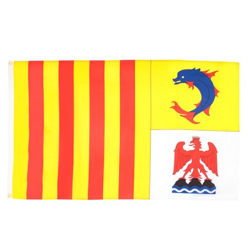 AZ FLAG - Flagge Provence-Alpes-Côte d'Azur - 90x60 cm - Provence-Alpes-Côte d'Azur Fahne 100% Polyester mit Messing-Ösen - UV-beständig - Vives Farben - 50g von AZ FLAG