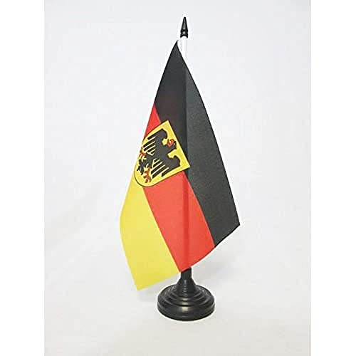 Deutschland Tischflagge mit Adlerfuß, Kunststoffschaft, 21 x 14 cm, schwarz von AZ FLAG