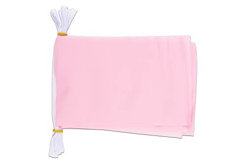 FAHNENKETTE EINFARBIG ROSA 12 Meter mit 20 flaggen 45x30cm- EINFARBIG Girlande Flaggenkette 30 x 45 cm AZ FLAG von AZ FLAG