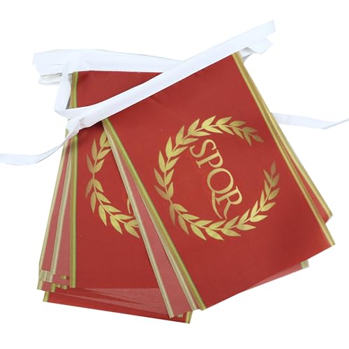 AZ FLAG - Fahnenkette Römische Kaiserzeit 6 Meter Mit 20 Flaggen - 21x14 cm - Rom Girlande Flaggenkette 14 x 21 Cm von AZ FLAG